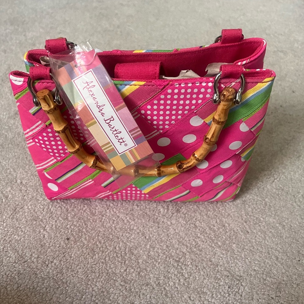 Alexandra Bartlett Vibrant Pink and Green Mini Bag